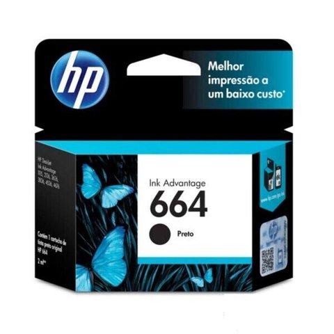 Cartucho de Tinta HP 664 Preto Original - F6V29Ab de Impressora
