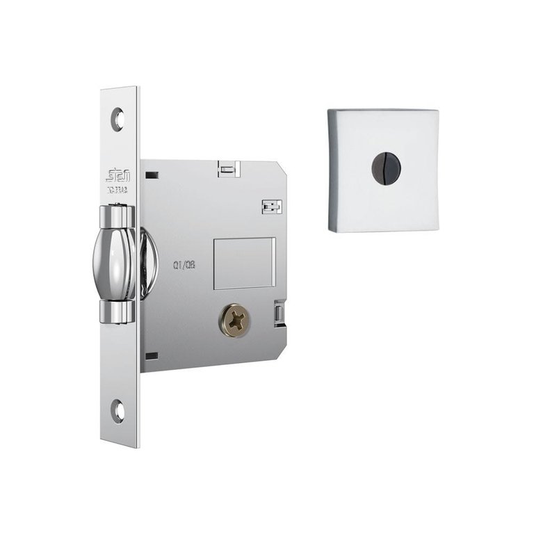 Fechadura Stam 1005 Tetra Rolete Quadrada Cromada Porta Pivotante Externa