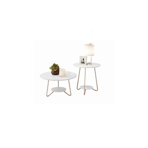 Conjunto Mesa De Centro e Apoio Liz Branco– EJ Móveis
