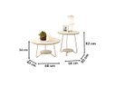 Ver imagem 5 de Conjunto Mesa de Centro e Apoio Liz Off White com Freijó–Ej Móveis