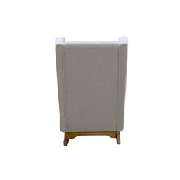 Poltrona Amamentação Aquila Balanço Retrô com Puff Linho Bege Ideal Moveis - 5