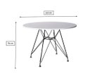 Ver imagem 2 de Conjunto Jantar Eames De Ferro Preto Tampo Redondo 110cm Preto 4 Cadeiras Brancas