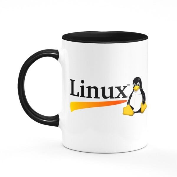 Caneca B-black Tux Linux