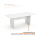 Ver imagem 4 de Mesa de Escritório para Reunião 6 Lugares 180x90cm Studio Branco