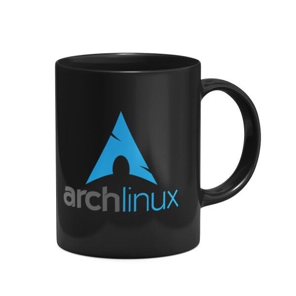 Caneca Arch Linux preta - 2