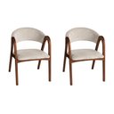 Ver imagem 1 de Kit 2 Poltronas Valentina Madeira Maciça Assento em Veludo Bege Ideal Decor
