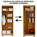 Ver imagem 3 de Armário Multiuso Ripado 2 Portas com Chave Maya Carvalho Americano/Off White