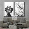 Quadro Decorativo Abstrato Pensamentos em Preto e Branco - 1
