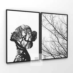 Quadro Decorativo Abstrato Pensamentos em Preto e Branco - 2