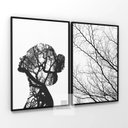 Ver imagem 2 de Quadro Decorativo Abstrato Pensamentos em Preto e Branco