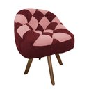 Ver imagem 2 de Poltrona Paloma Escritório Sala Giratória Madeira Suede Vinho e Suede Rose - Dominic Decor