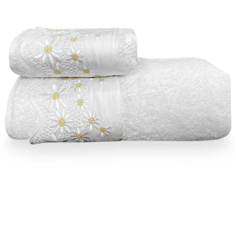 Kit Lavabo Margaridas 2 Peças - Marken Fassi Branca/amarelo