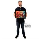 Ver imagem 2 de Quadro Decorativo Floral Luxo Pétalas Multicoloridas em Moldura Caixa Tacolado Moldura Caixa 3cm Mad