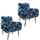 Ver imagem 2 de Kit 2 Poltrona Decorativa Liz Floral 40