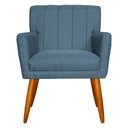 Ver imagem 2 de Kit 3 Poltronas Decorativa para Sala de Estar Cecília Linho Azul - Montanaris Decor Md Montanaris de