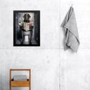 Ver imagem 2 de Quadro Divertido para Banheiro Labrador Preto 45x34cm - com Vidro:moldura Branca