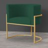 Kit 2 Poltronas Decorativa Sala Estar Recepção Escritório Luana Base Gold Veludo Verde - Montanaris - 2