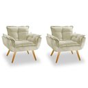 Ver imagem 1 de Poltrona Kit com 2 Opala com Bege Claro - Beatriz Decor