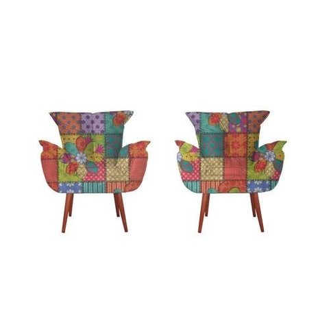 Poltrona Kit com 2 Opala com Estampada - Beatriz Decor