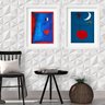 Kit 2 Quadros Grandes Miró - 60x48cm:madeira Branca - 1