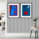 Ver imagem 2 de Kit 2 Quadros Grandes Miró - 60x48cm:madeira Branca