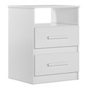Ver imagem 1 de Mesa de Cabeceira Apolo 2 Gavetas 46 Cm Branco Flex Moval Branco Flex