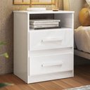 Ver imagem 7 de Mesa de Cabeceira Apolo 2 Gavetas 46 Cm Branco Flex Moval Branco Flex
