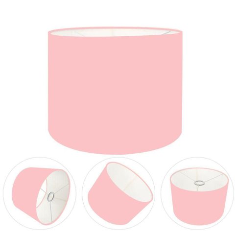 Cúpula Abajur e Luminária Cilíndrica Vivare Cp-7013 Ø30x30cm - Bocal Nacional Rosa-bebê