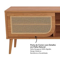 Rack para Tv até 60 Polegadas 2 Gavetas 1 Porta Curve Freijó - Dalla Costa - 5