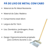 Pá de Lixo de Metal com Cabo Madeira Doméstico 60cm - 3