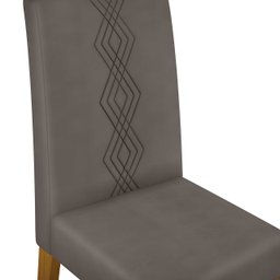 Conjunto de Sala de Jantar 4 Cadeiras Tampo sem Vidro 170x90 Cm Dj Móveis Kiara Freijó Yasmin Lunar - 5