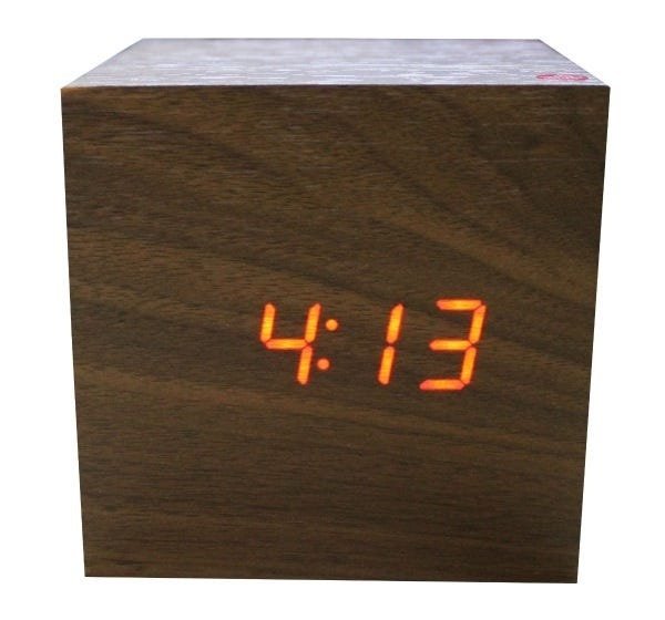 Relógio Digital Madeira 8cm Data Hora Temperatura - 1