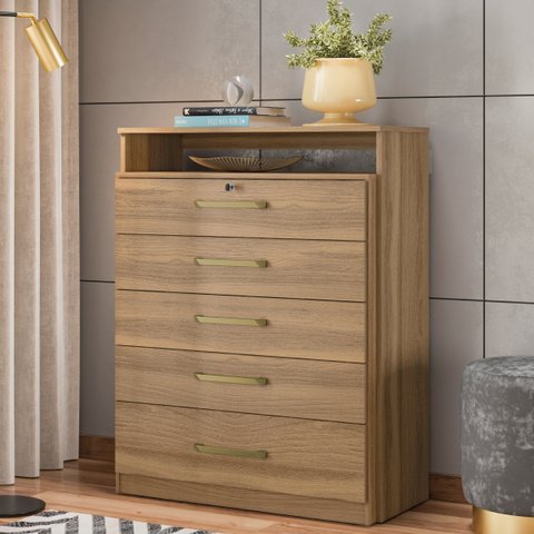 Cômoda Triunfo 5 Gavetas Amendola Touch Demóbile