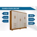Ver imagem 3 de Guarda Roupa Solteiro 6 Portas e 6 Gavetas C/pés Encant Freijo Cumaru - Novo Horizonte