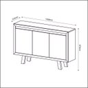 Ver imagem 5 de Balcão para Escritório com 3 Portas 135x87cm Me4120 Nogal Fendi