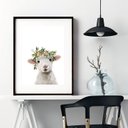 Ver imagem 1 de Quadro Ovelha Baby - 60x48cm:madeira Branca