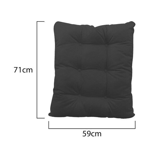 Kit Almofadas para Poltrona e Puff Costela Corano Preto - Amarena Móveis - 3