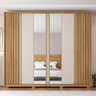 Roupeiro Ripado 6 Portas com 2 Espelhos Douro Buriti Off White - 3