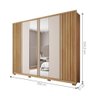 Roupeiro Ripado 6 Portas com 2 Espelhos Douro Buriti Off White - 7