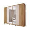 Roupeiro Ripado 6 Portas com 2 Espelhos Douro Buriti Off White - 6