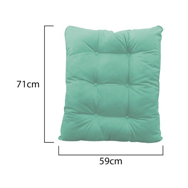 Kit Almofadas para Poltrona e Puff Costela Linho Azul Turquesa - Amarena Móveis - 3