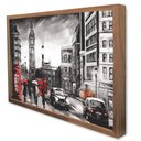 Ver imagem 4 de Quadro Decorativo Cidade Londres - Big Bem Preto, Branco e Vermelho em Moldura Caixa Tacolado Moldur