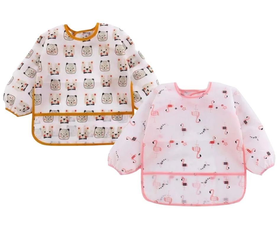 Babador Manga Longa Blw Kit 2unds - Flamingo e Ursinho Baby - 2