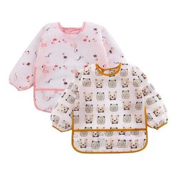 Babador Manga Longa Blw Kit 2unds - Flamingo e Ursinho Baby - 1