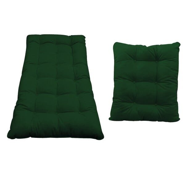 Kit Almofadas para Poltrona e Puff Costela Suede Verde - Amarena Móveis - 1