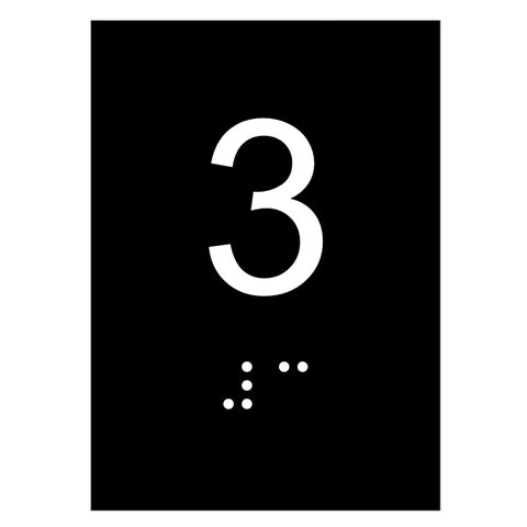 Kit 10 Placas Braile Ps do 3° Andar Elevador Preto
