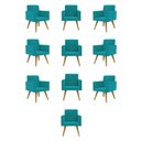 Ver imagem 1 de Kit 10 Cadeiras Poltronas Decorativa - Escritório - Recepção Cor:azul Turquesa