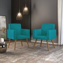 Ver imagem 5 de Kit 10 Cadeiras Poltronas Decorativa - Escritório - Recepção Cor:azul Turquesa