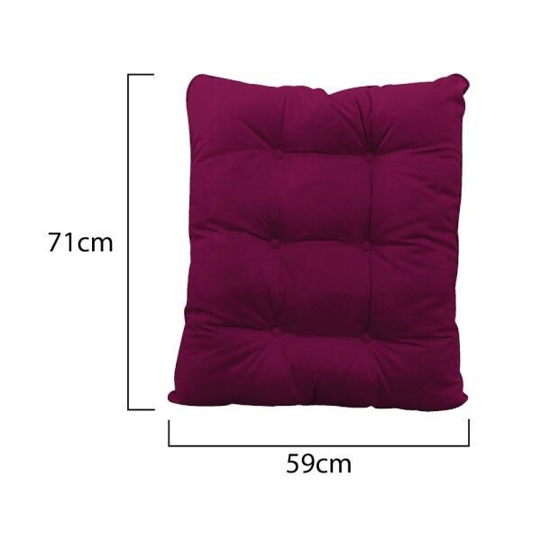 Kit Almofadas para Poltrona e Puff Costela Suede Bordô - Amarena Móveis - 3
