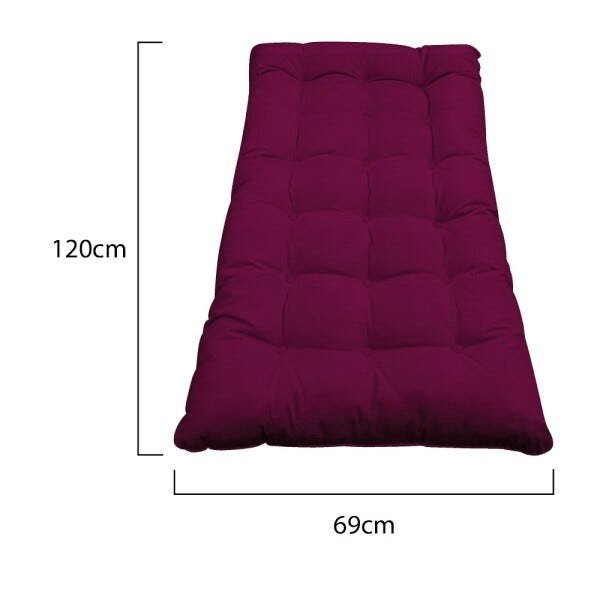 Kit Almofadas para Poltrona e Puff Costela Suede Bordô - Amarena Móveis - 2